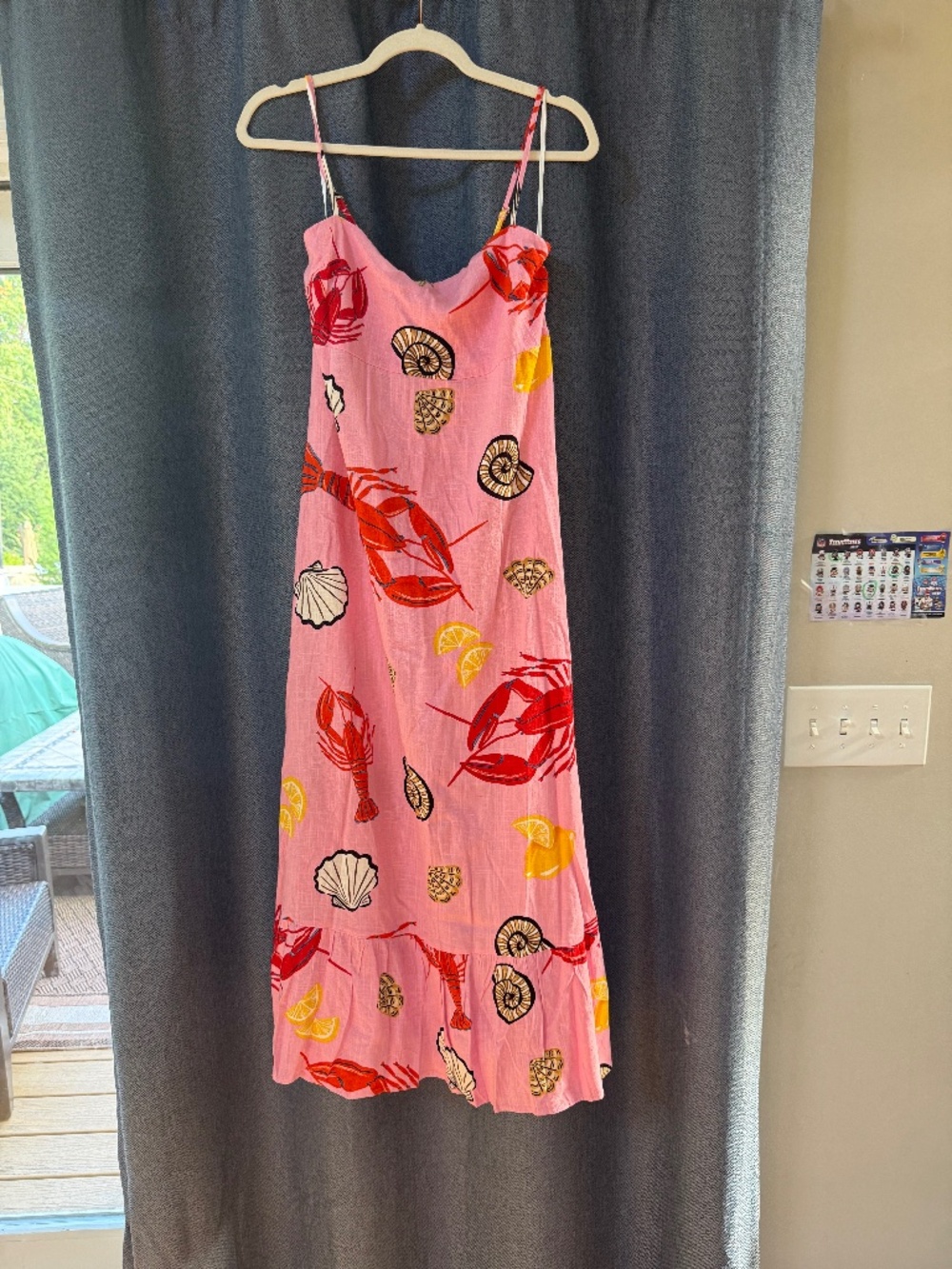 Pink linen lobster dress